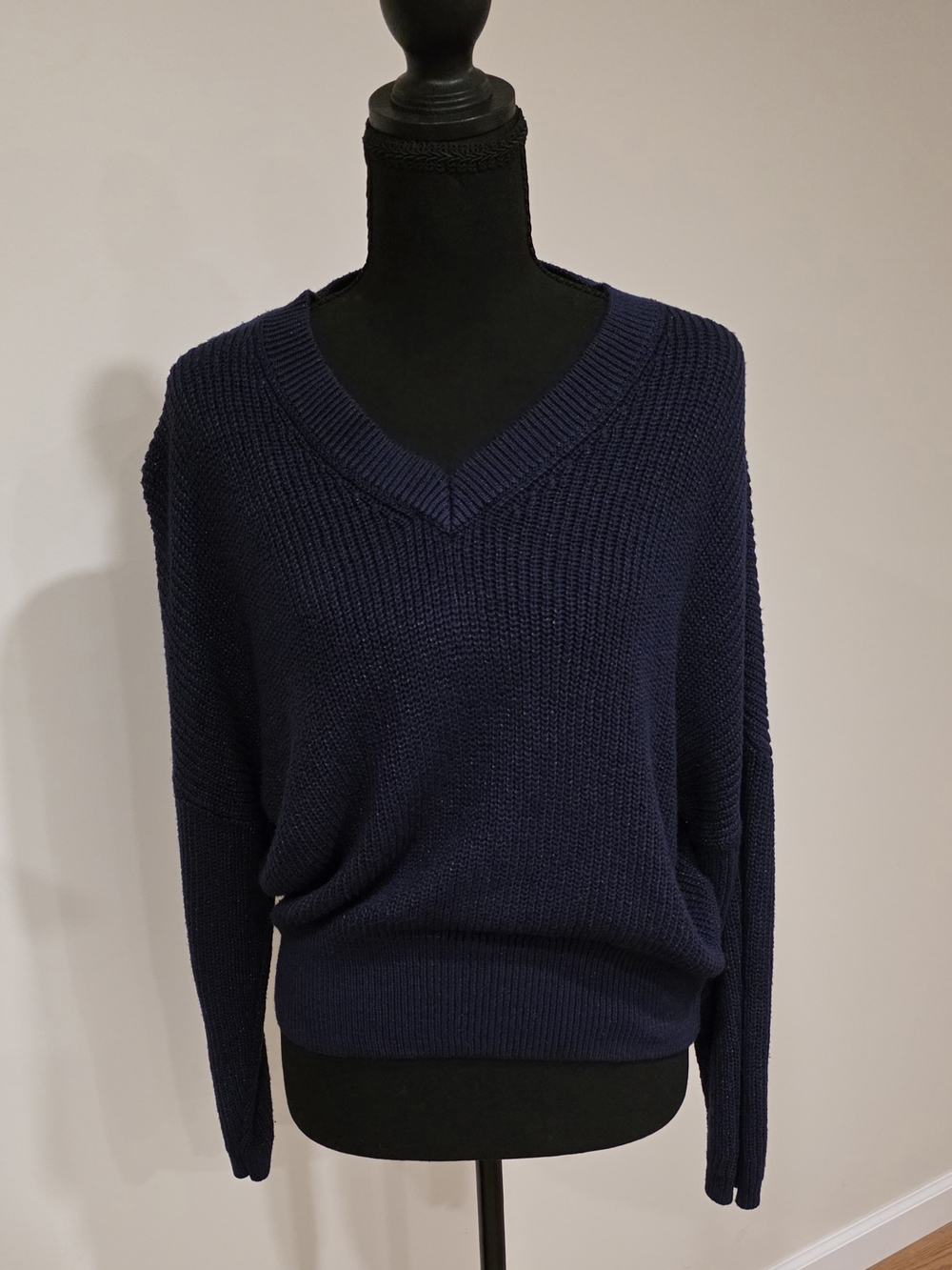 Simply Vera Vera Wang Deep Navy V-Neck Pullover Sweater